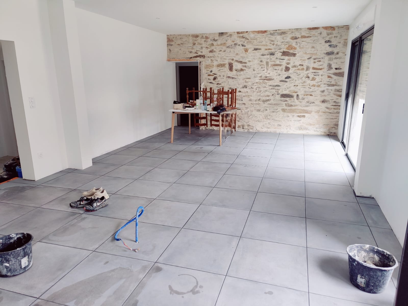 Chantier d'aménagement intérieur et pose de placo
