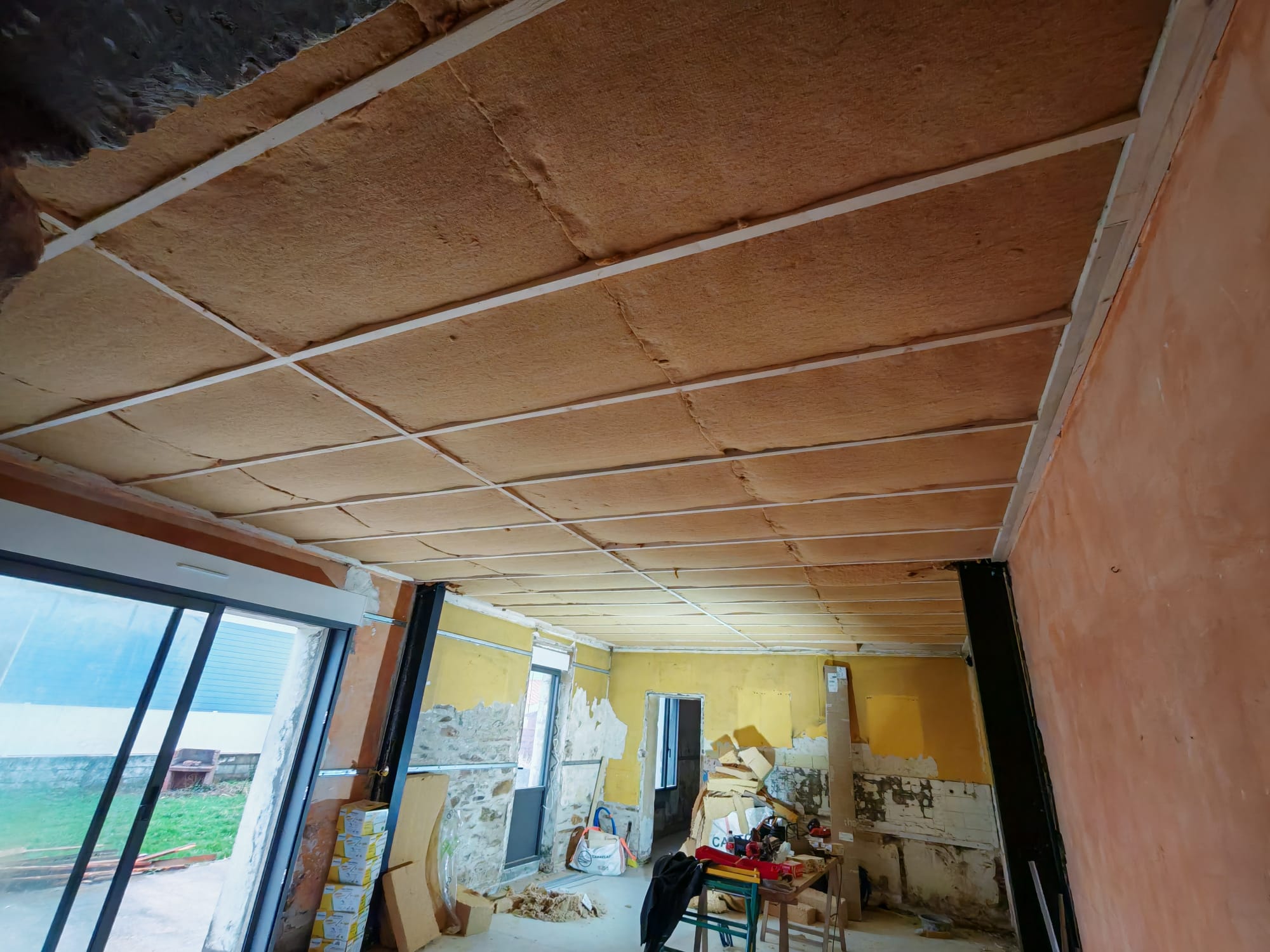 Pose de placo dans le cadre d'une rénovation complète